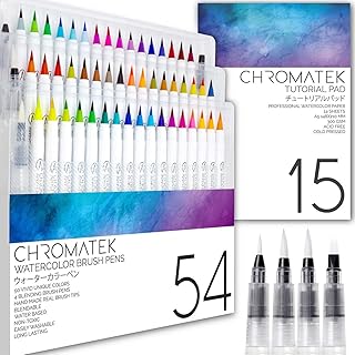 Watercolor Pen Set with 15-Page Pad and Video Tutorials