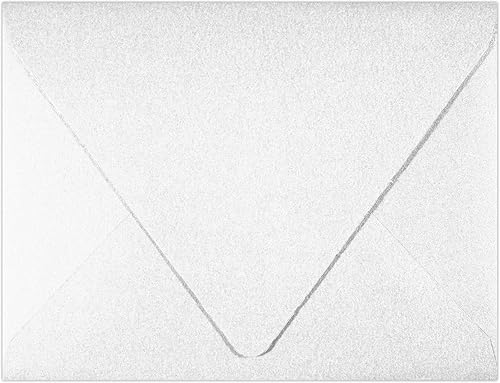 A2 Contour Flap Invitation Envelopes, Crystal Metallic, 50 Pack