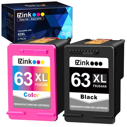 (TM) Remanufactured Cartridge Replacement for HP 63XL 63 XL to use with Officejet 3830 5255 4650 3833 Envy 4520 Deskjet 1112 3637 3630 3634 Printer (1 Black, 1 Tri-Color)