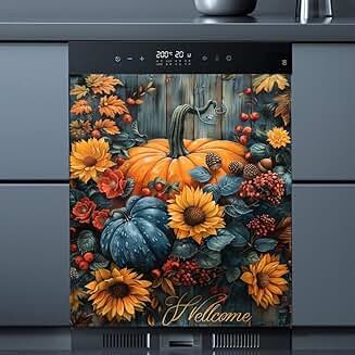 Pumpkin Sunflower Magnet Cover for Refrigerator Door