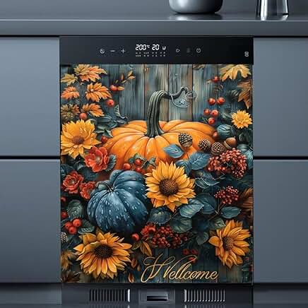 Pumpkin Sunflower Magnet Cover for Refrigerator Door