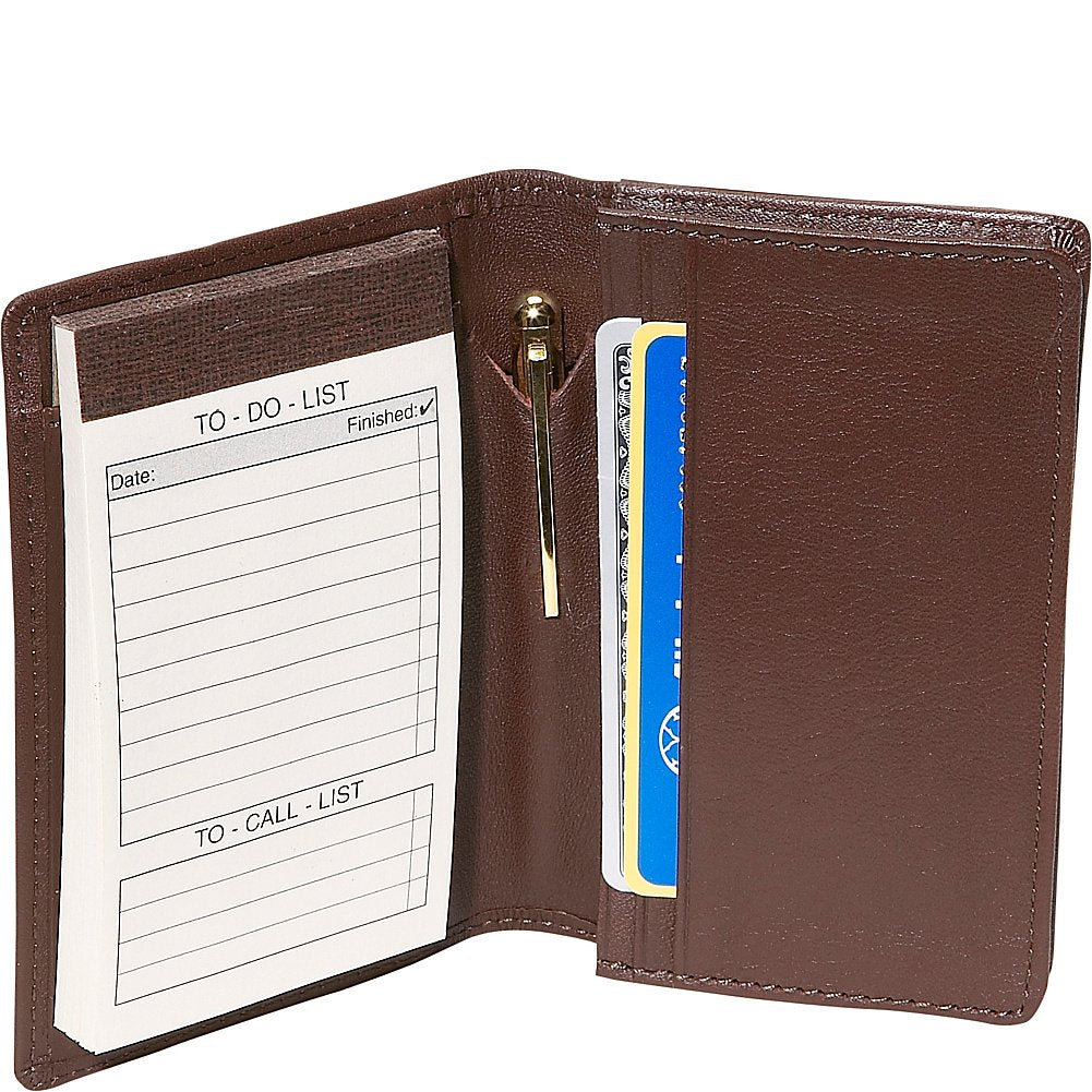 Black leather note and jotter organizer