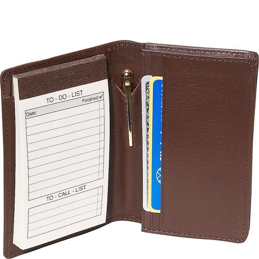Black leather note and jotter organizer