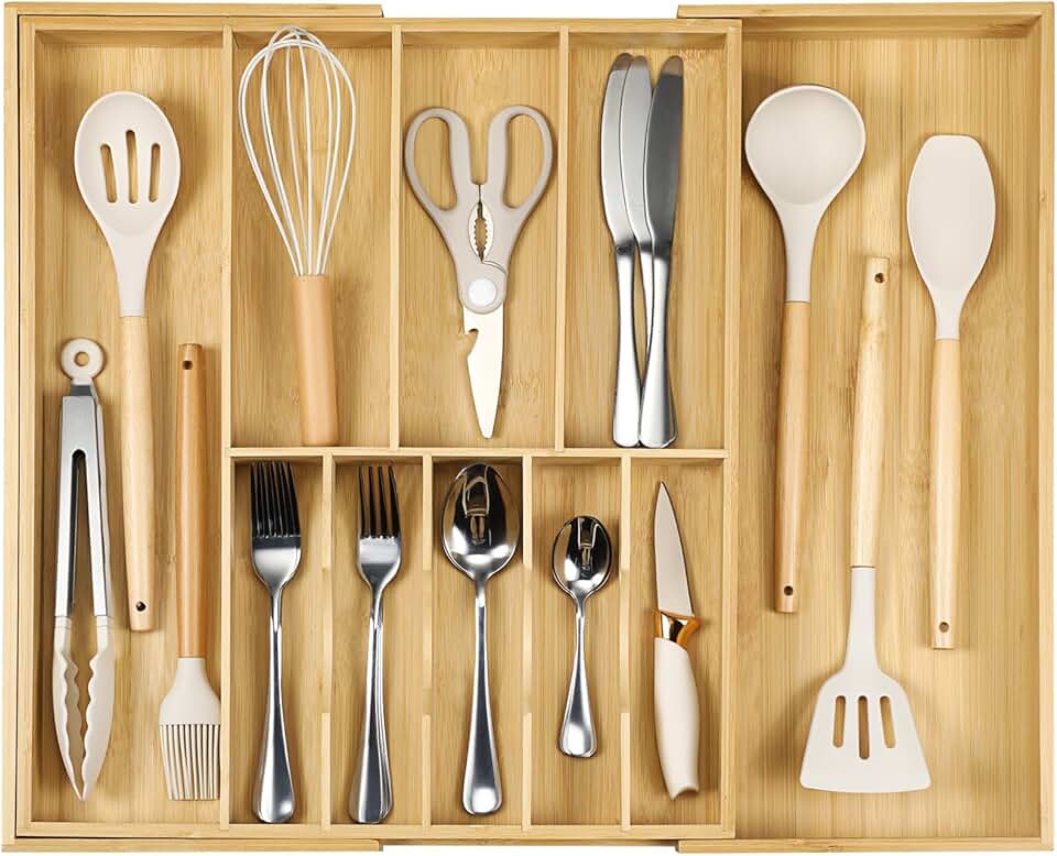 Expandable Silverware Organizer for Large Drawers