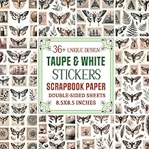 Taupe and White Sticker Sheets for Crafting and Scrapbooking