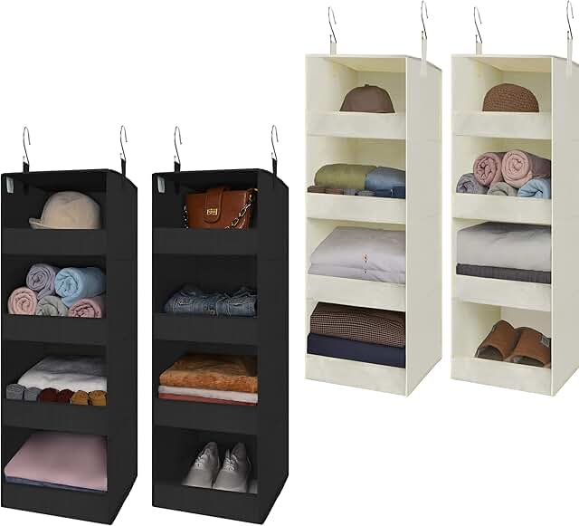 Bundle of 2 Shelf and Hanging Closet Organizers