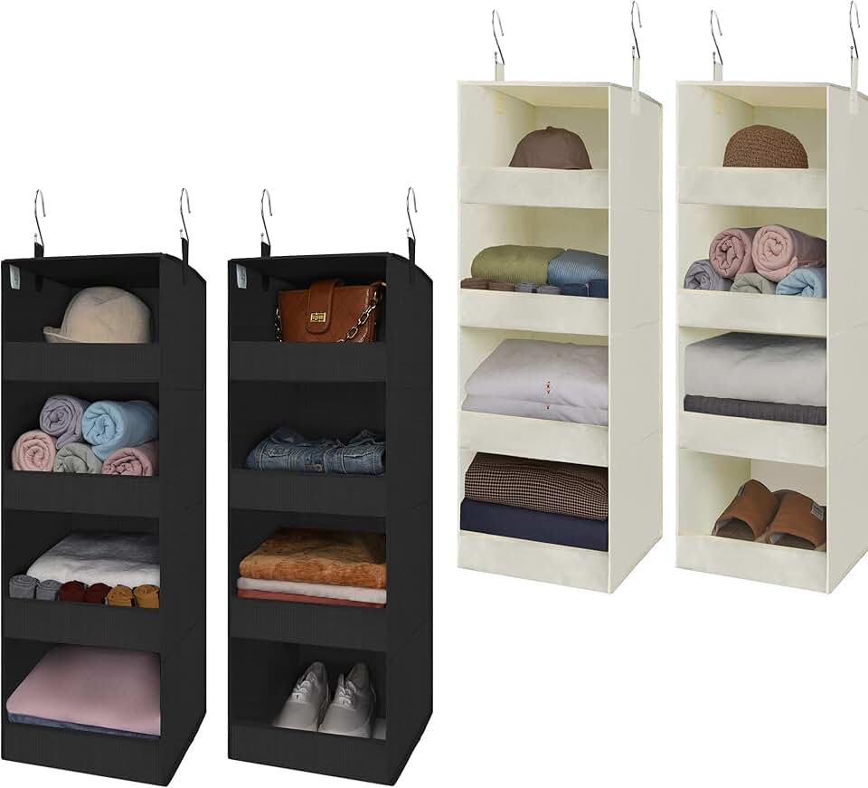 Bundle of 2 Shelf and Hanging Closet Organizers