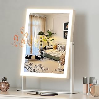 Lighted Vanity Mirror with Bluetooth, Touch Control, and 10X Magnification