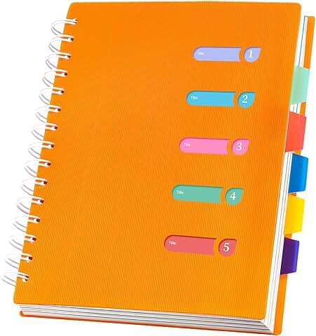 Multi-Subject Spiral Notebook with Dividers, 270 Pages