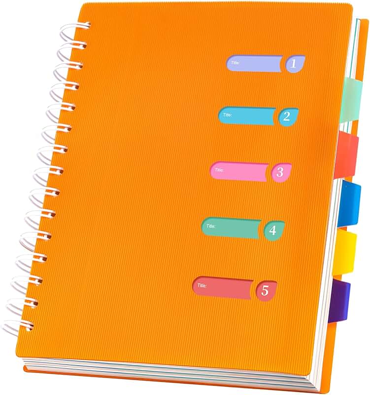 Multi-Subject Spiral Notebook with Dividers, 270 Pages