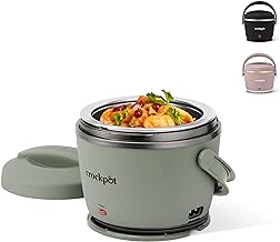 Green stainless steel lunch warmer with handle