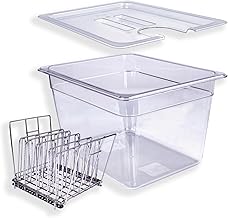 Large 12 Qt Sous Vide Container with Lid and Rack