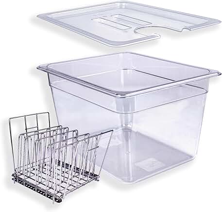 Large 12 Qt Sous Vide Container with Lid and Rack