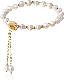 Adjustable 14K Gold Filled Pearl Chain Bracelet for Women