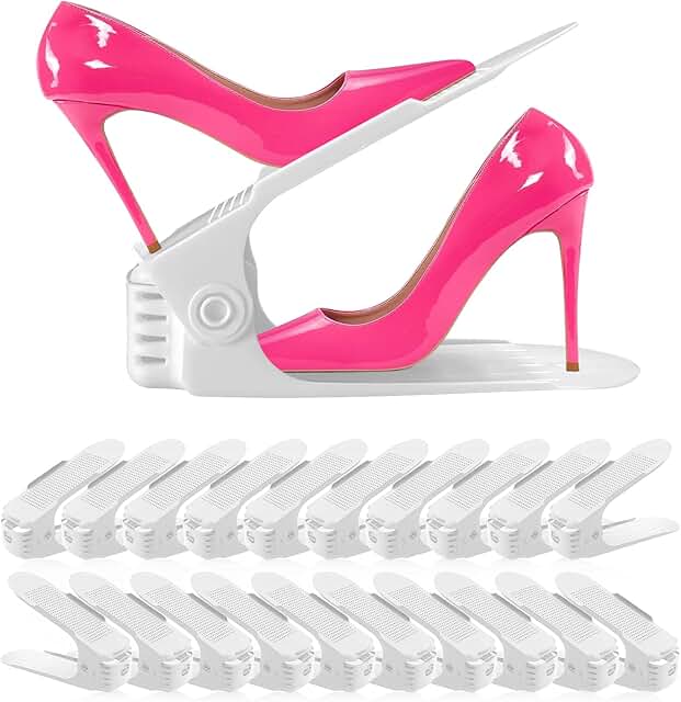 36-Pair Adjustable Shoe Organizer for Closet Storage