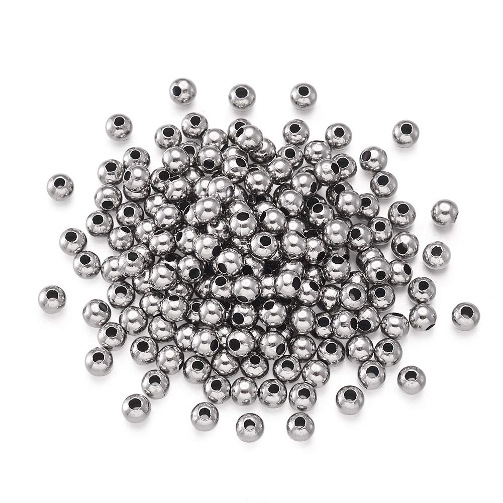 3mm Stainless Steel Beads for Jewelry Making and Crafts