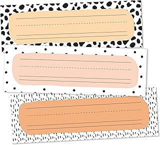 30 Cow Print Name Tags for Classroom Cubbies