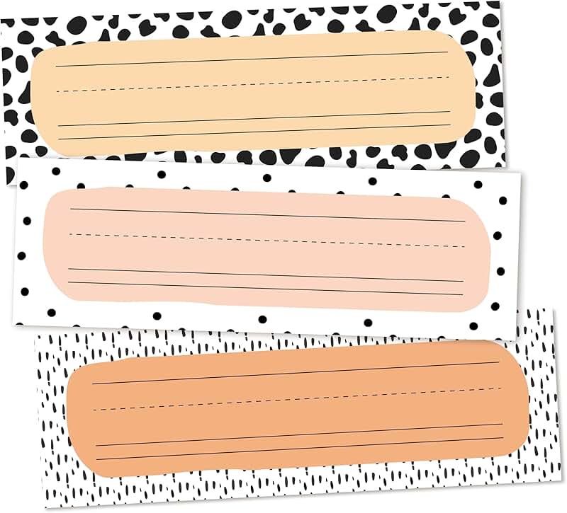 30 Cow Print Name Tags for Classroom Cubbies