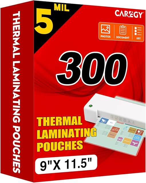 300 Clear Laminating Sheets for 8.5 x 11 Inch Paper
