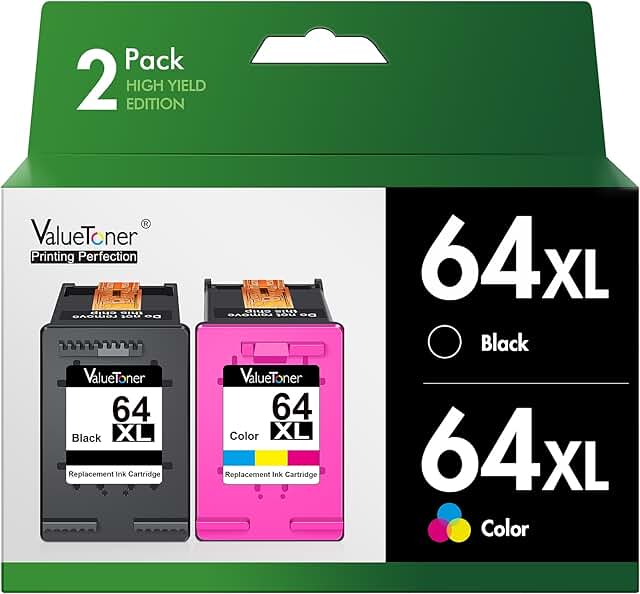 Black ink cartridge replacement pack for printers