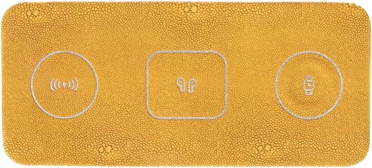 Portable 3-in-1 Wireless Charging Pad in Yellow