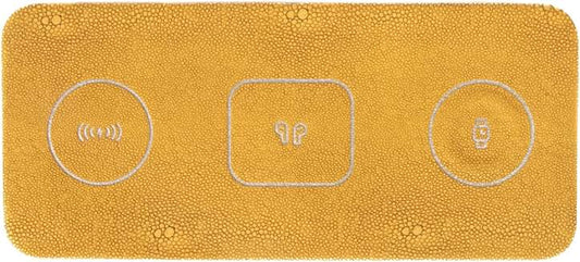 Portable 3-in-1 Wireless Charging Pad in Yellow