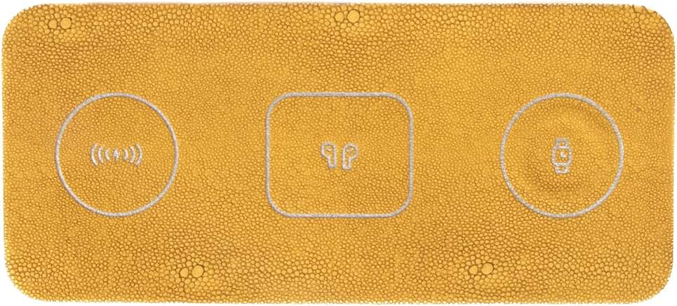 Portable 3-in-1 Wireless Charging Pad in Yellow