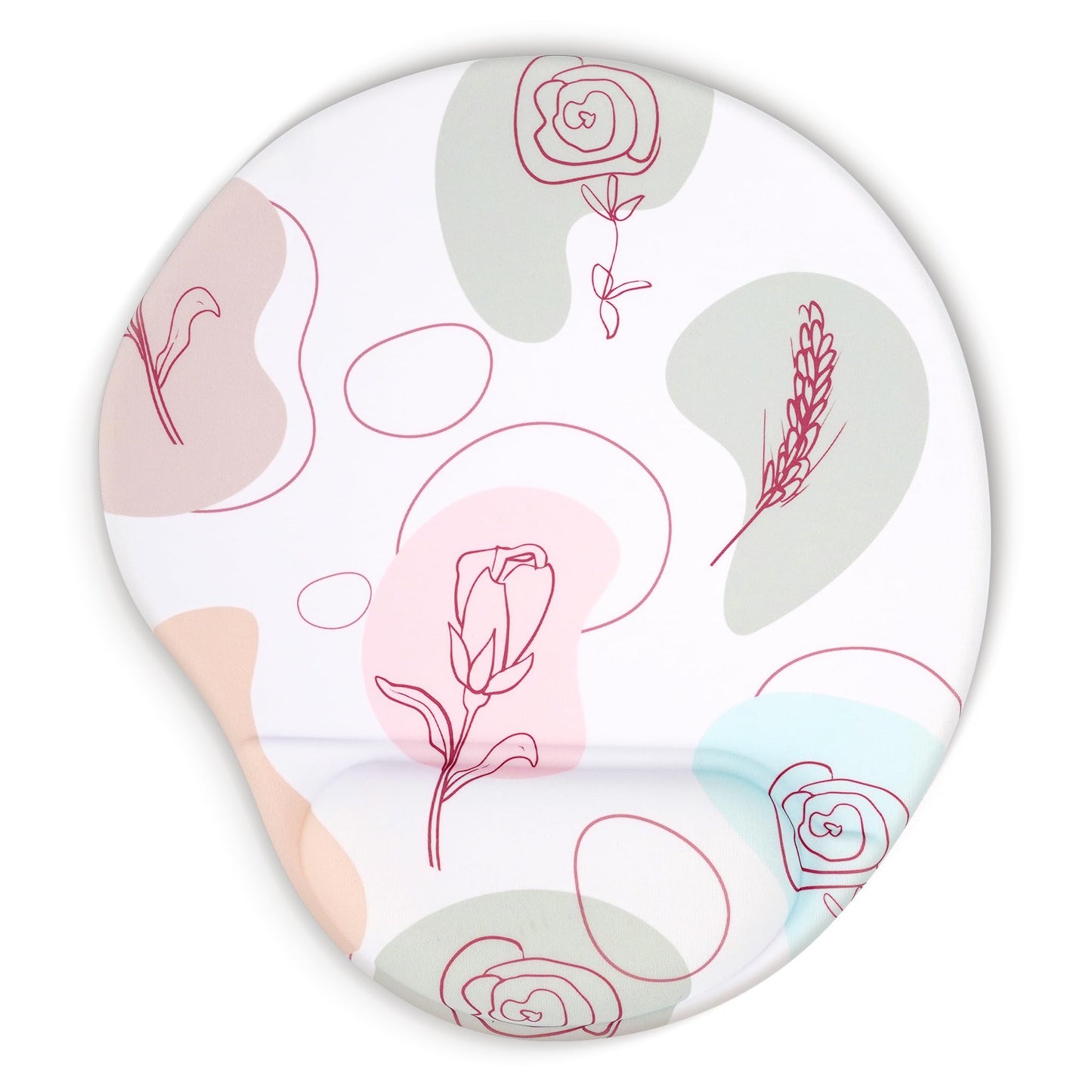 Floral Wrist Support Mouse Pad for Home and Office