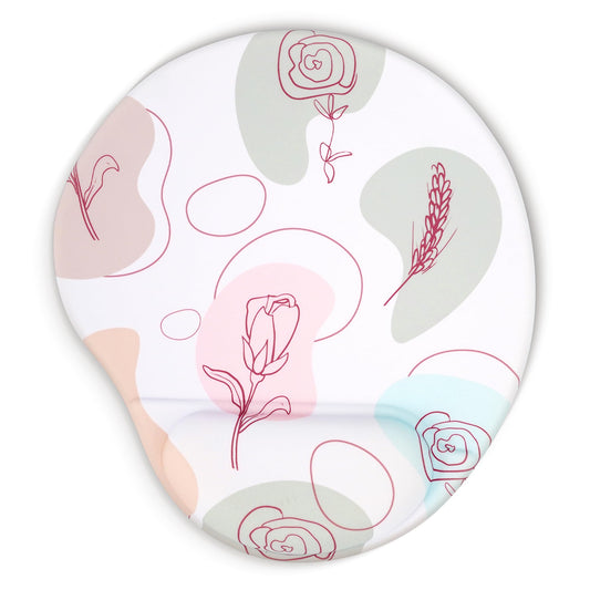 Floral Wrist Support Mouse Pad for Home and Office