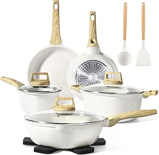 14-Piece Nonstick White Granite Cookware Set