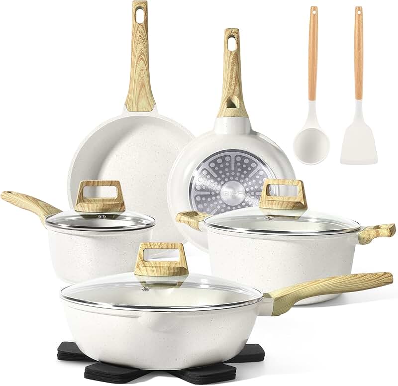 Stainless Steel Kitchen Utensil Set with Wood Handles, 4 Pieces