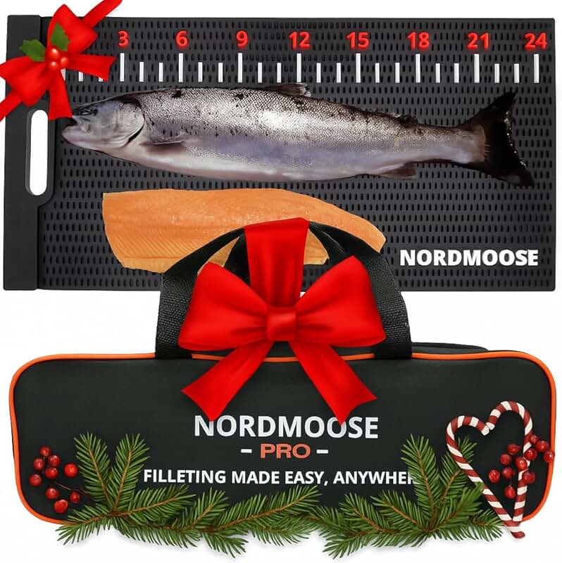 Large Nonslip Fish Cleaning Mat with Storage and Ruler