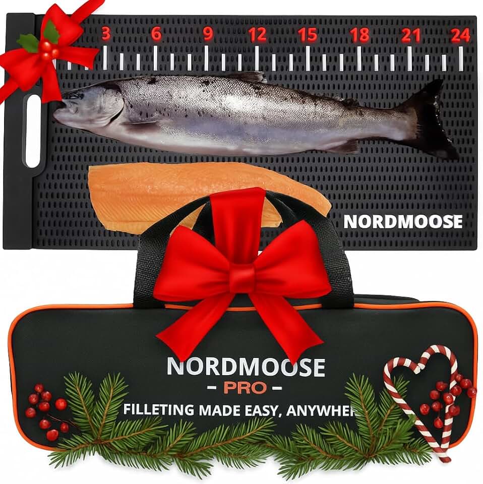 Large Nonslip Fish Cleaning Mat with Storage and Ruler