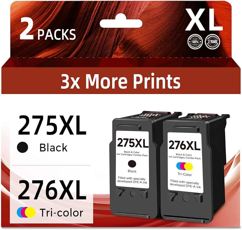 275XL and 276XL Ink Cartridges for Pixma Printers (2-Pack)