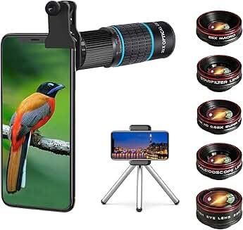 10-in-1 Smartphone Camera Lens Kit with Telephoto, Wide, Macro, Fisheye, and Tripod