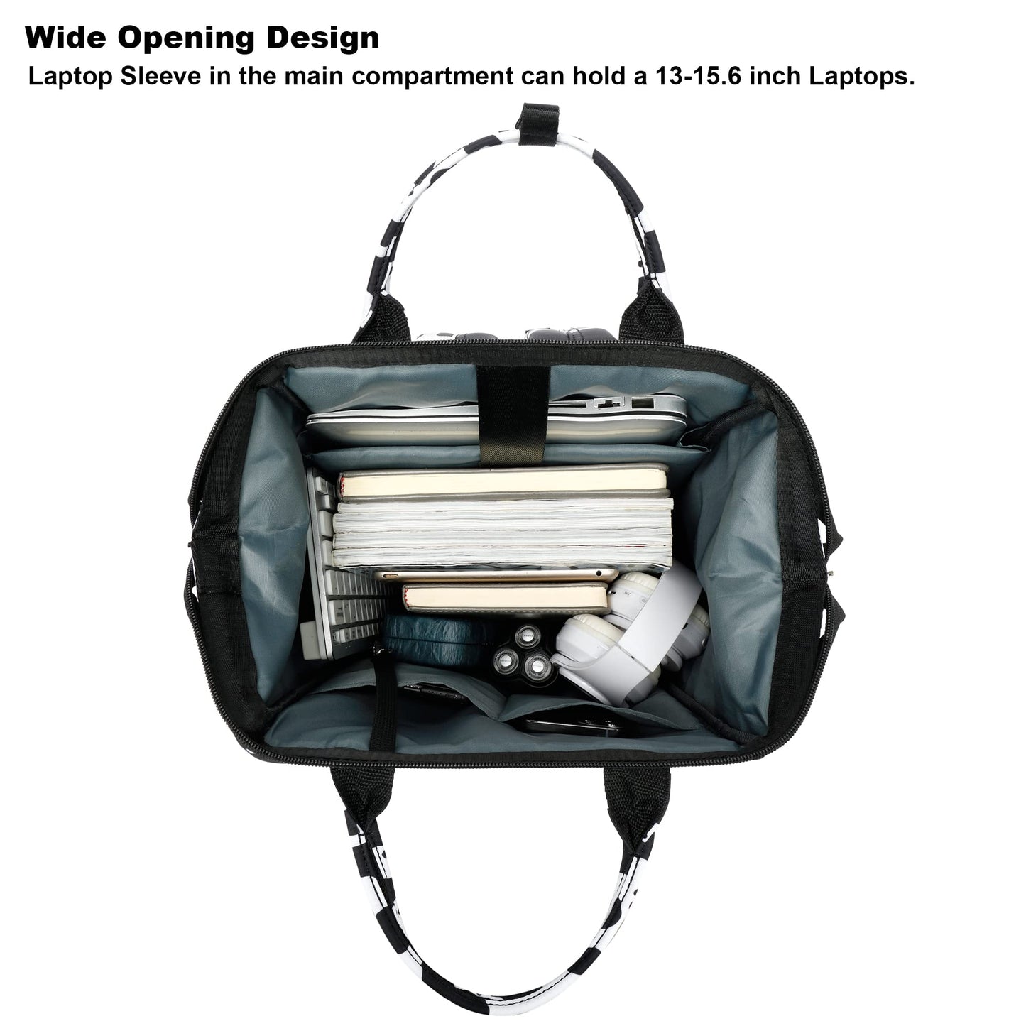 Cow Print Women Laptop Backpack, College School Backpack Bookbag 15.6 Inch Computer Backpacks for Work Business Travel