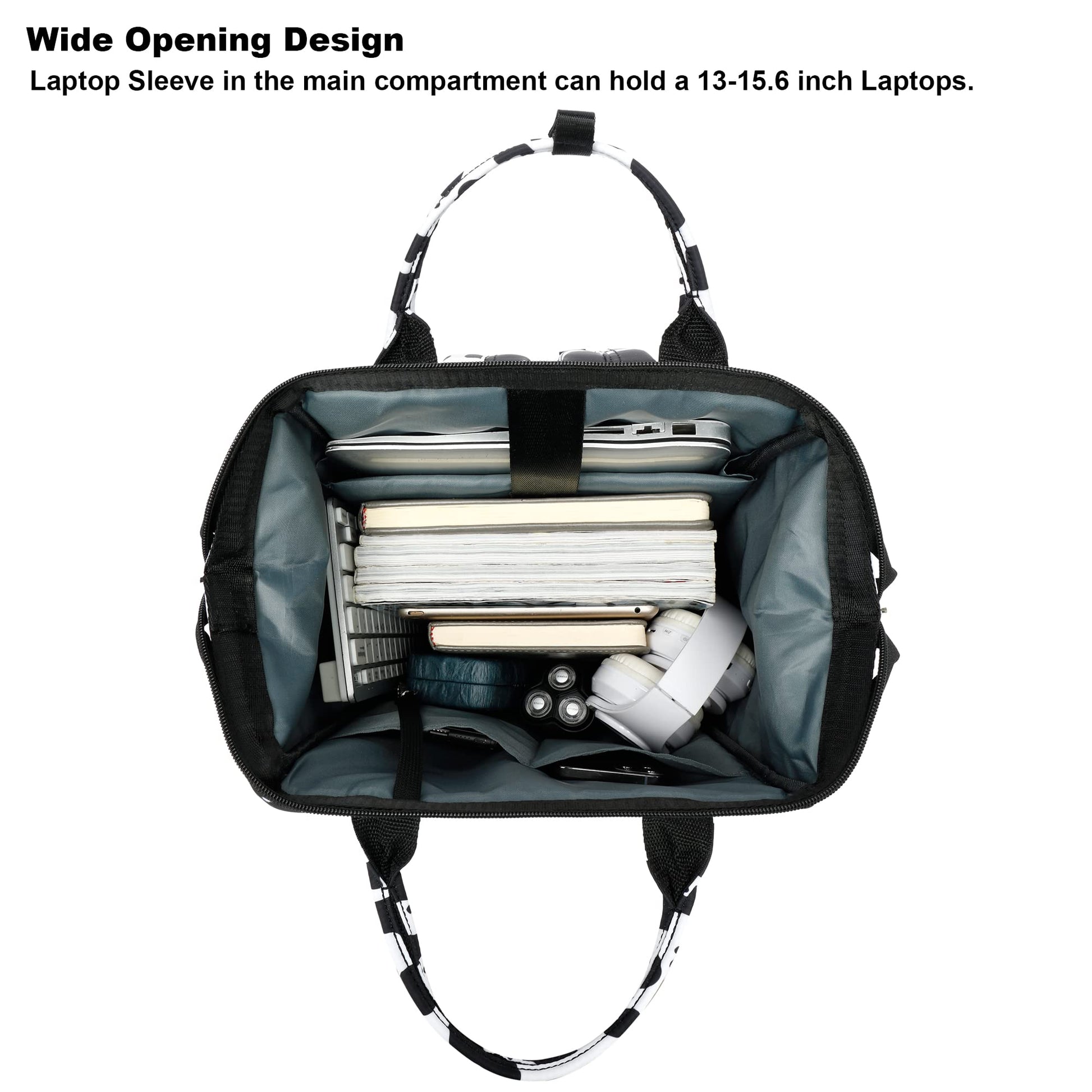 Cow Print Women Laptop Backpack, College School Backpack Bookbag 15.6 Inch Computer Backpacks for Work Business Travel