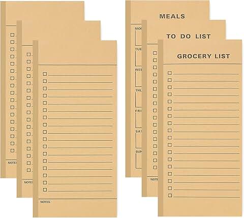 Six Vintage Magnetic Notepads for Refrigerator