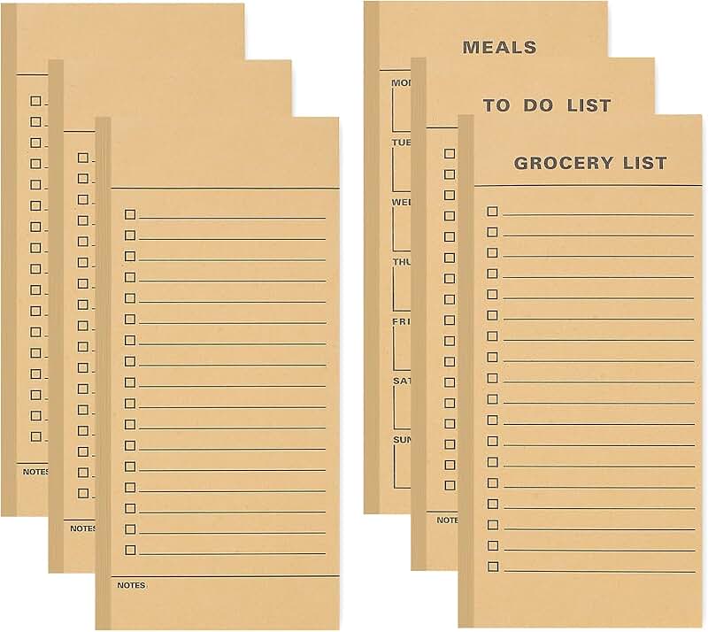Six Vintage Magnetic Notepads for Refrigerator