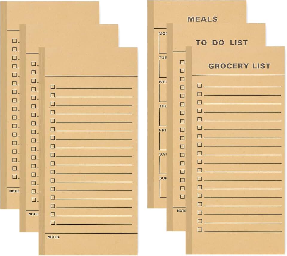 Six Vintage Magnetic Notepads for Refrigerator