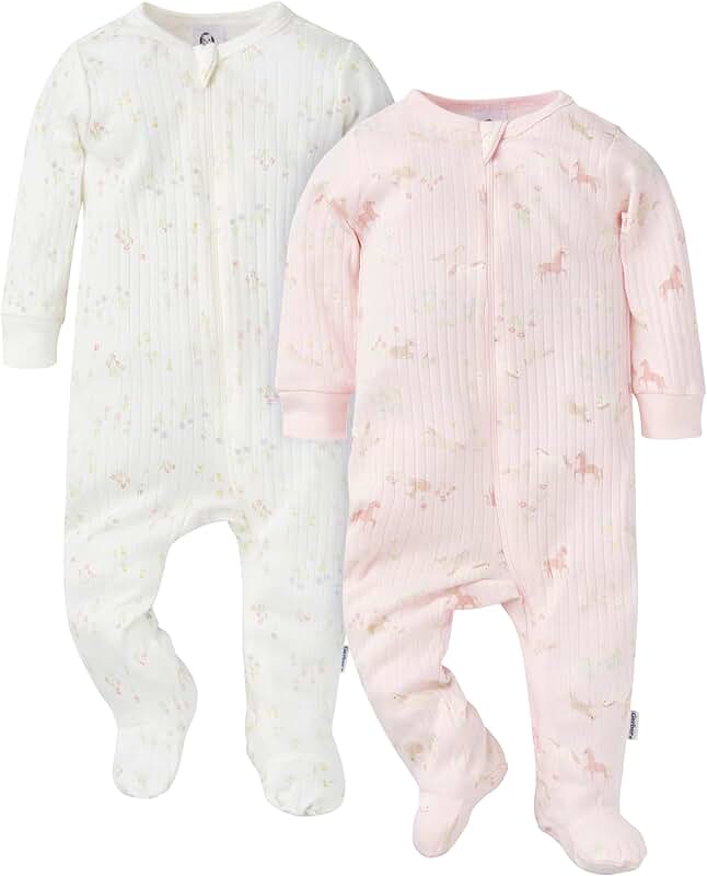 Girls' Baby 2-Pack Unisex Sleep and Play