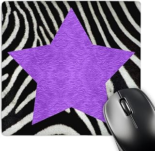 Purple zebra star print mouse pad, 8x8 inches