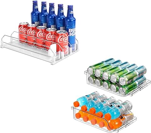 Adjustable Soda Can Organizer for Refrigerator and Pantry