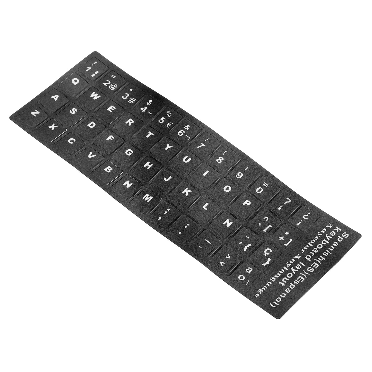 Spanish Keyboard Stickers, 2 Pack, Black and White
