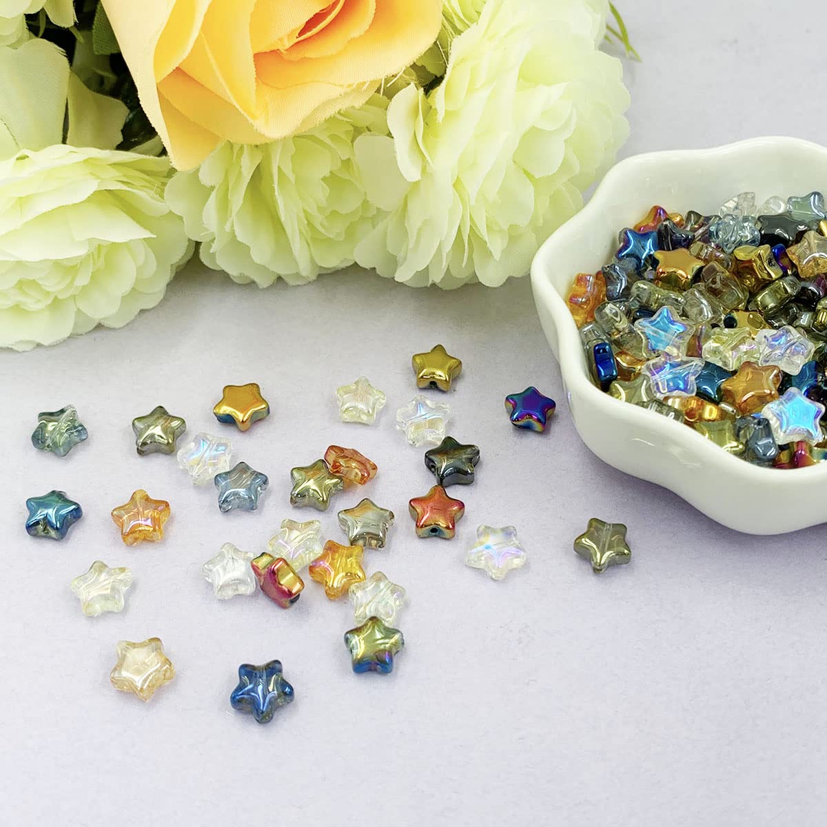 Colorful Star Beads for Jewelry Making and Crafts