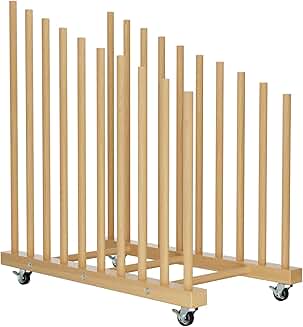 Wooden Art Storage Rack with Wheels for Canvas and Paper