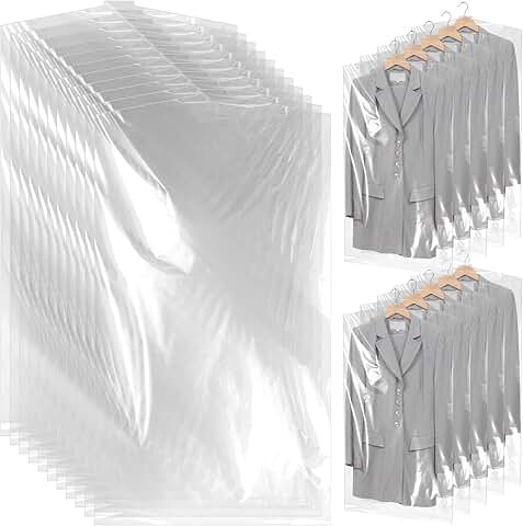 100 Clear Clothes Storage Bags, 23x59 Inches