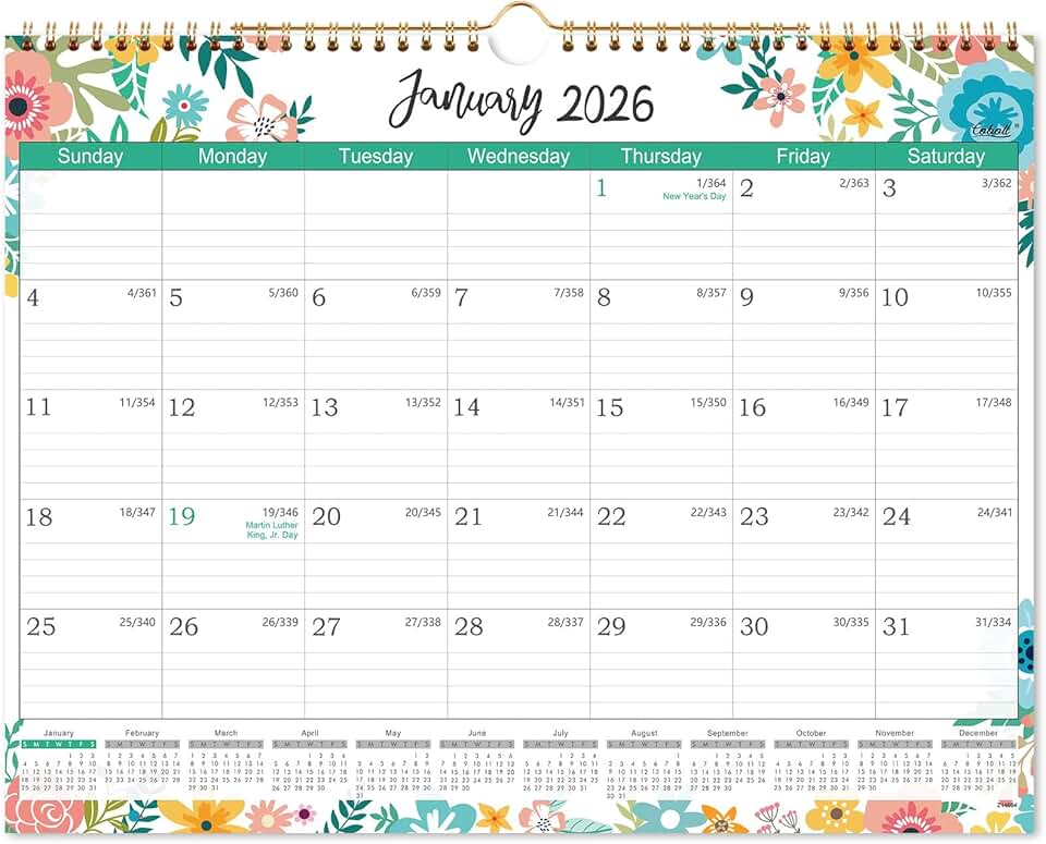 2026 Wall Calendar with Ample Writing Space