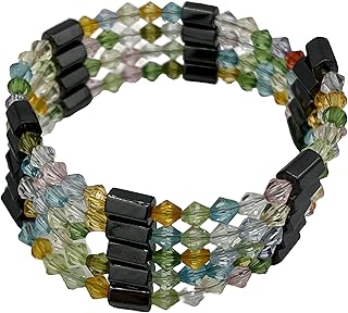 Magnetic Hematite and Glass Beaded Wrap Necklace
