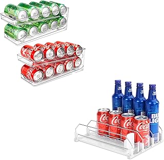 Two-Pack Rolling Soda Can Organizer for Refrigerator